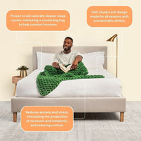 Thumbnail for REMY Knitted Weighted Blanket - Forest Green (6.3KG) - liquidation.store