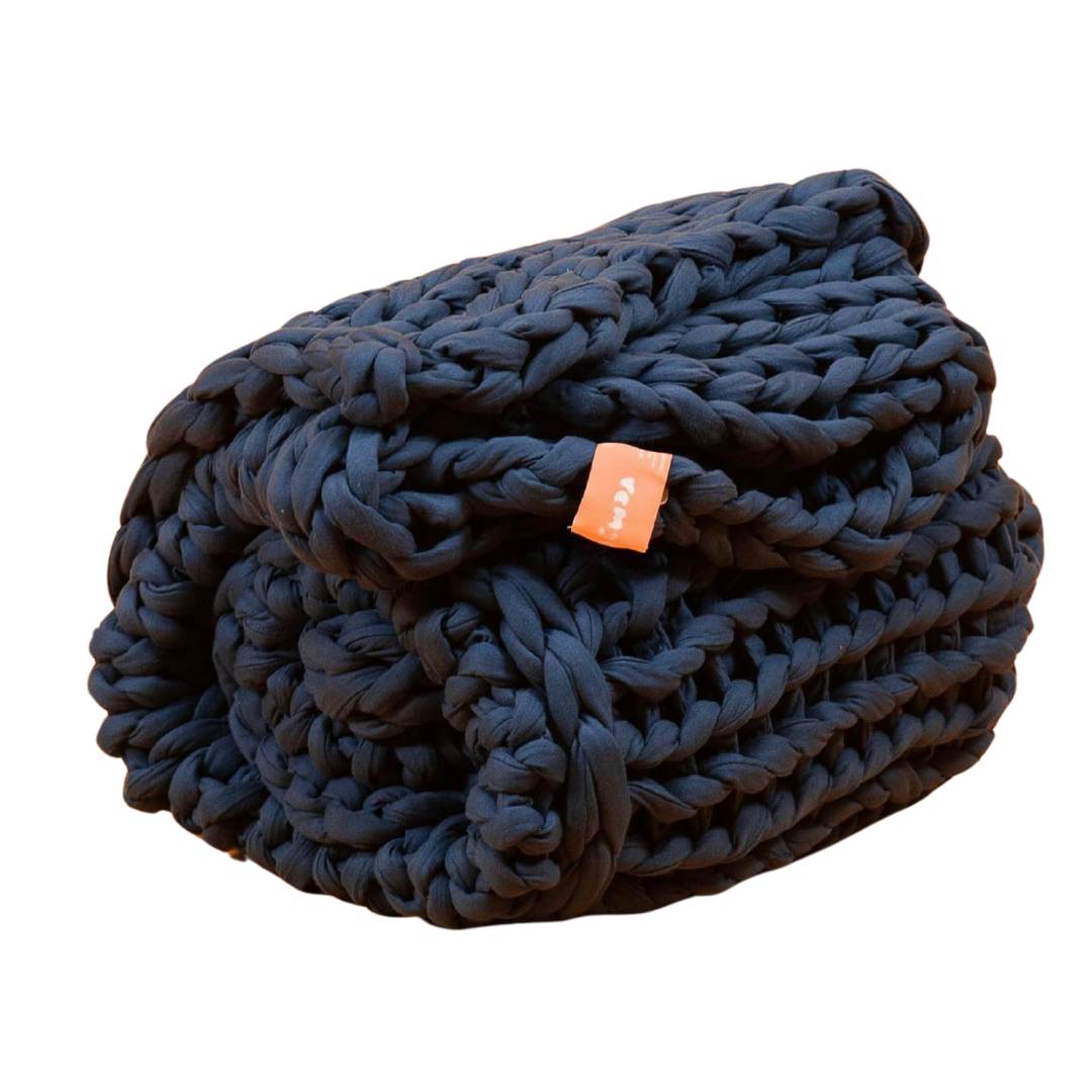 REMY Knitted Weighted Blanket - Midnight Blue (6.3KG) - liquidation.store