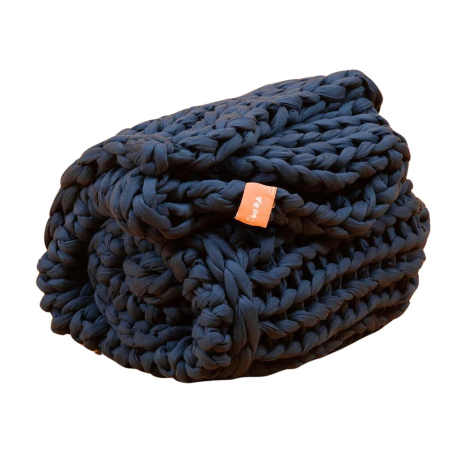 REMY Knitted Weighted Blanket - Midnight Blue (6.3KG) - liquidation.store