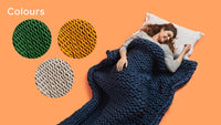 Thumbnail for REMY Knitted Weighted Blanket - Midnight Blue (6.3KG) - liquidation.store