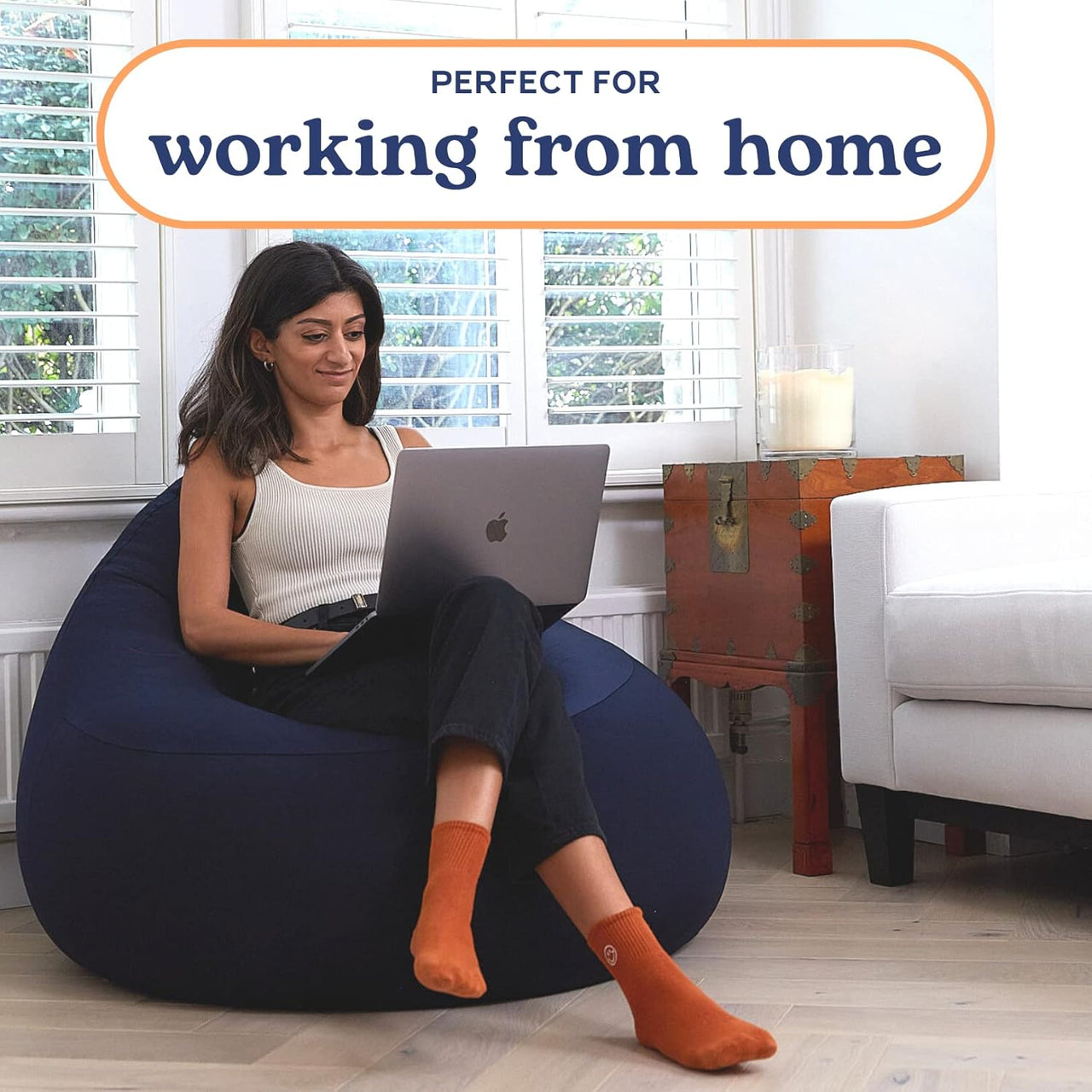 Remy Pod Bean Bag - Charcoal Black (Large) - liquidation.store