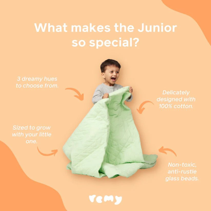 Remy Sleep 100% Cotton Weighted Blanket - The Junior (Pastel Green) 5KG - liquidation.store