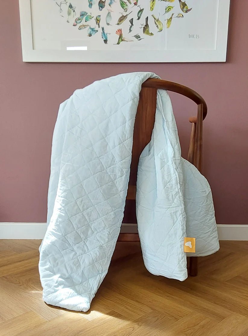 Remy Sleep 100% Cotton Weighted Blankets - The Junior (Ice Water Blue - 5KG) - liquidation.store