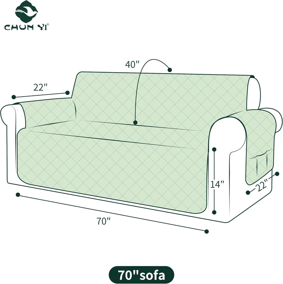 Reversible Sofa Cover for 3 Cushion Couch Non - Slip Furniture Protector - (Chocolate) - liquidation.store