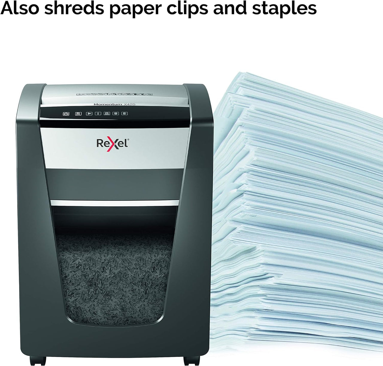 Rexel Momentum X420 Cross Cut Paper Shredder - liquidation.store