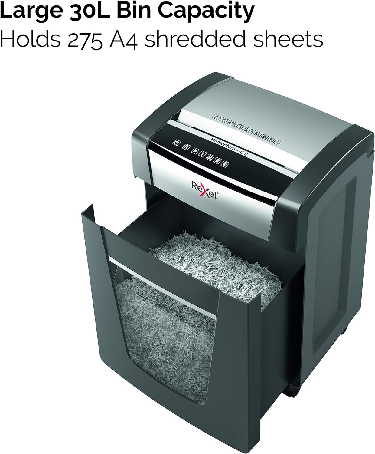 Rexel Momentum X420 Cross Cut Paper Shredder - liquidation.store