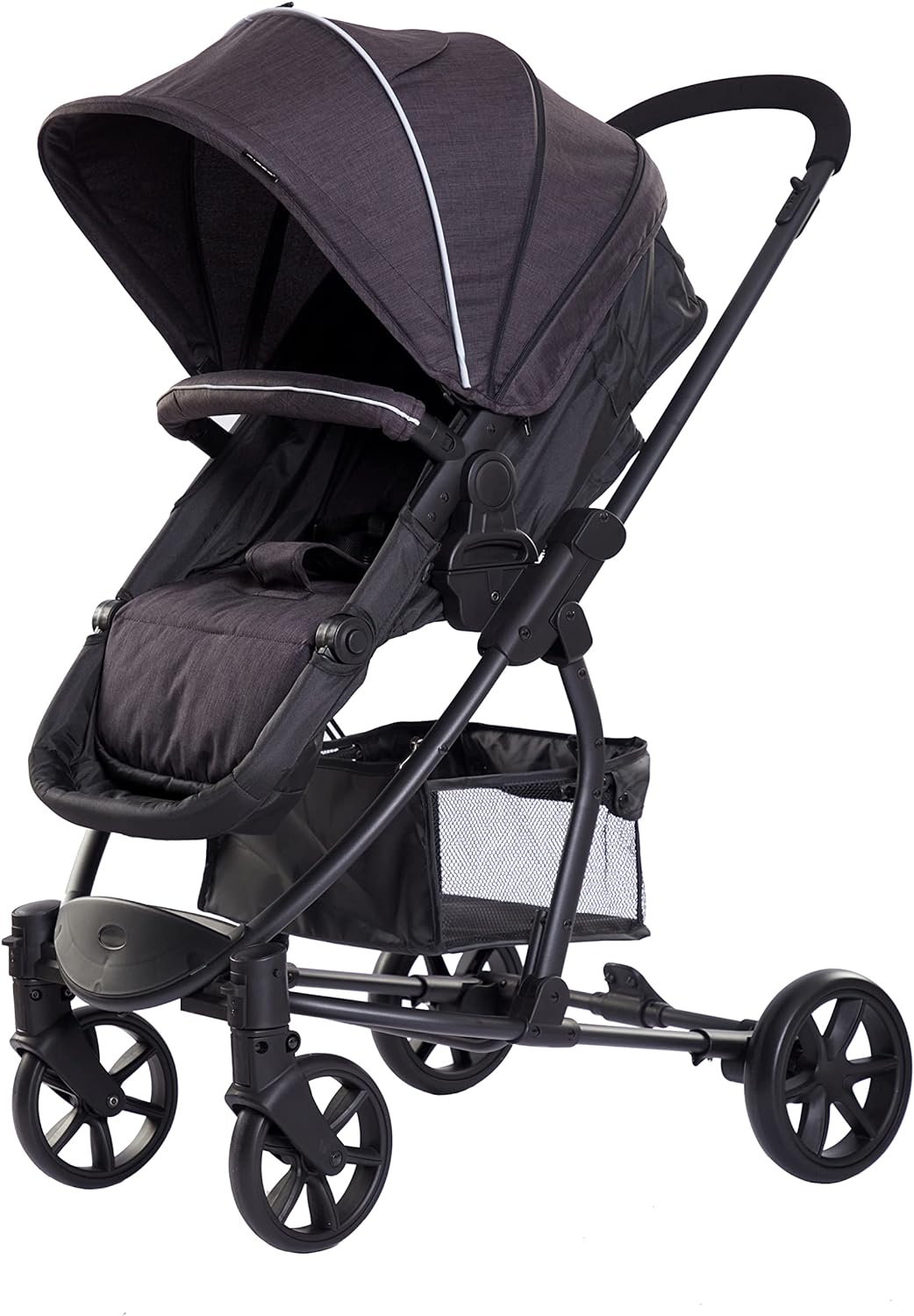 Ricco 2 in 1 Foldable Pram with Reversible Seat - Black - liquidation.store