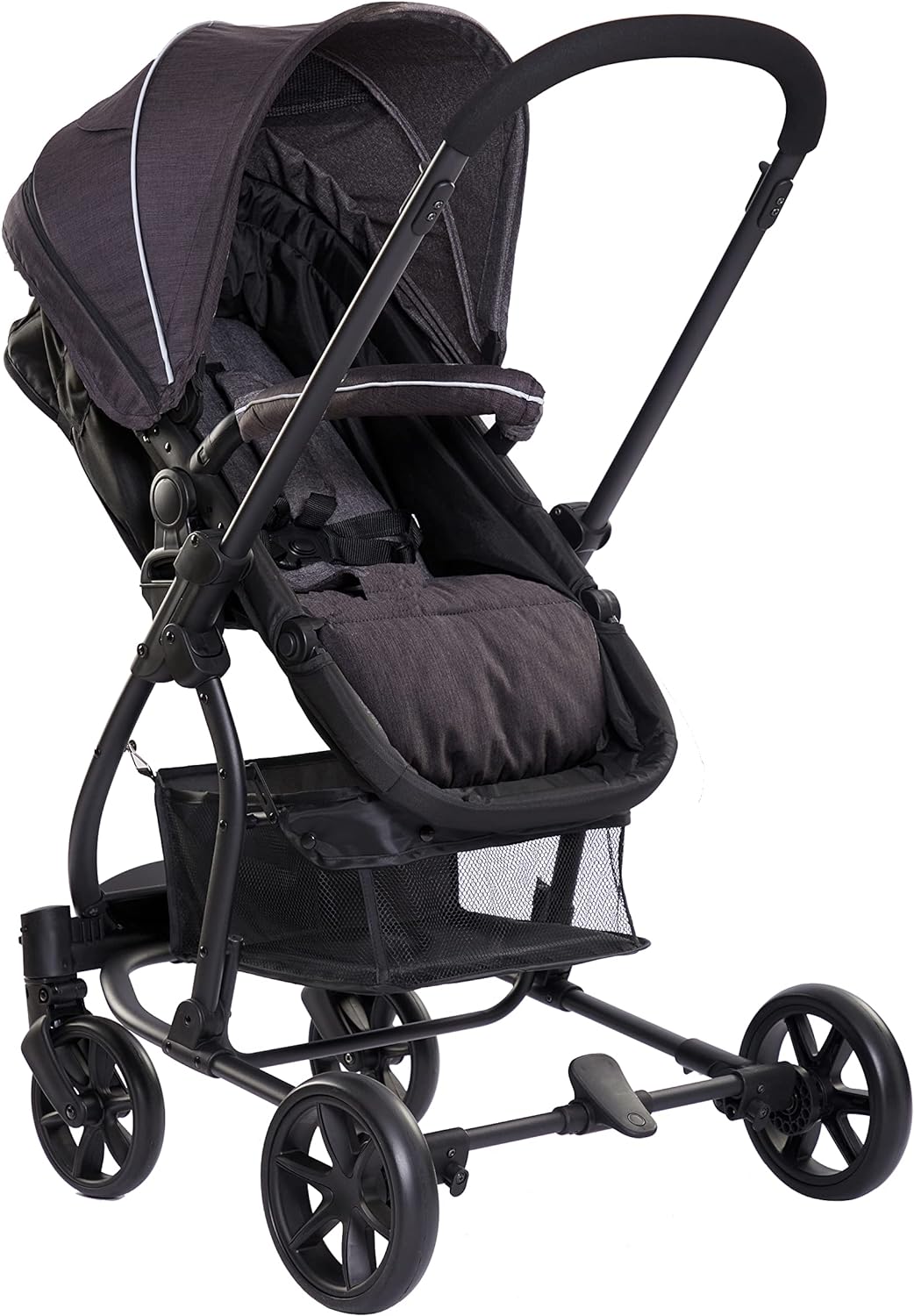 Ricco 2 in 1 Foldable Pram with Reversible Seat - Black - liquidation.store