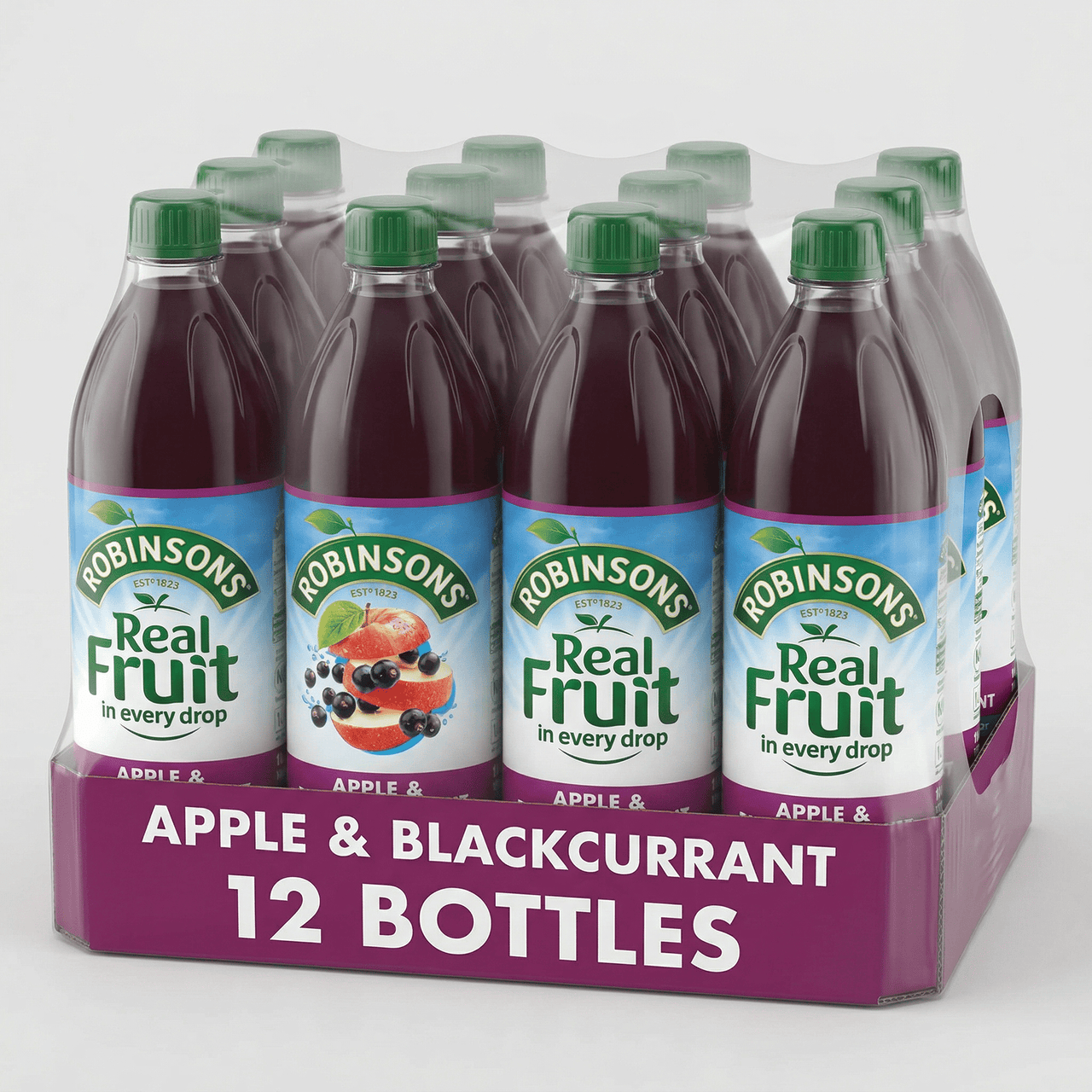 Robinsons Apple & Blackcurrant No Added Sugar 1L x 12 – Fruit Squash Multipack - liquidation.store