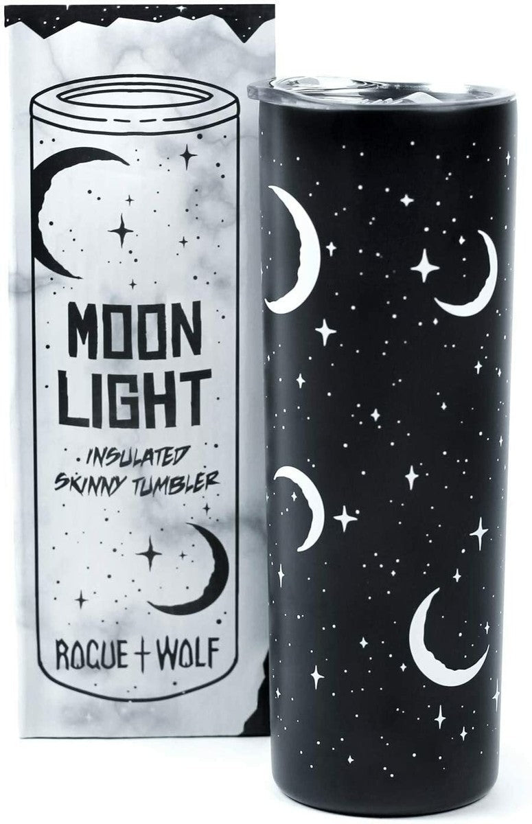 Rogue + Wolf Insulated Skinny Tumbler Moon Light Design 570ml - liquidation.store
