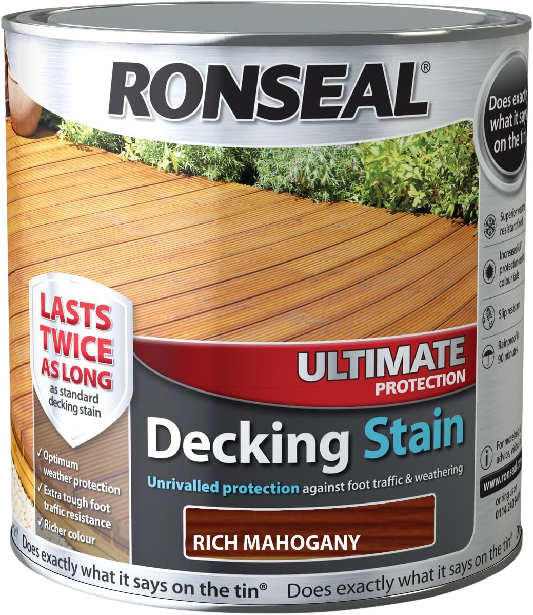 Ronseal Ultimate Protection Decking Stain 2.5 litres - Mahogany - liquidation.store