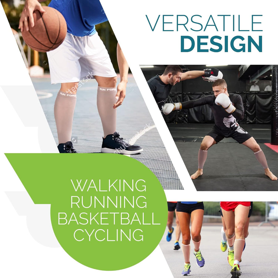 Run Forever Calf Compression Sleeves - Medium (Nude) - liquidation.store