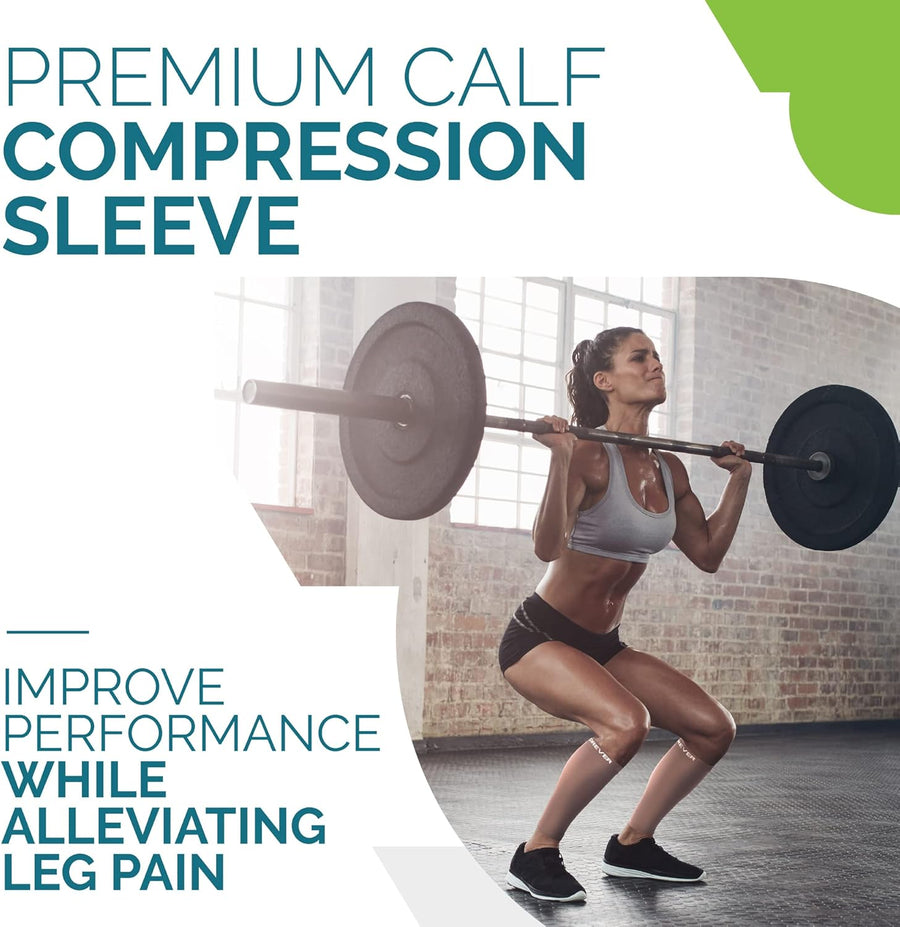 Run Forever Calf Compression Sleeves - Medium (Nude) - liquidation.store