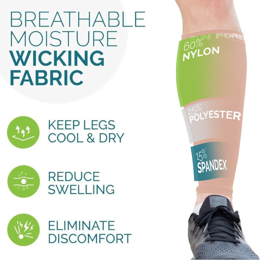 Run Forever Calf Compression Sleeves - Medium (Nude) - liquidation.store