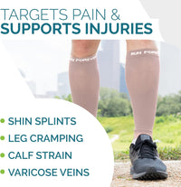 Thumbnail for Run Forever Calf Compression Sleeves - Medium (Nude) - liquidation.store