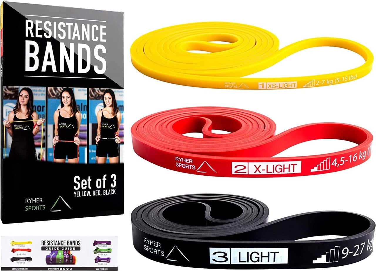 Ryher Fitness Resistance Bands for Fitness, Crossfit, Pilates - 3 Pack - liquidation.store