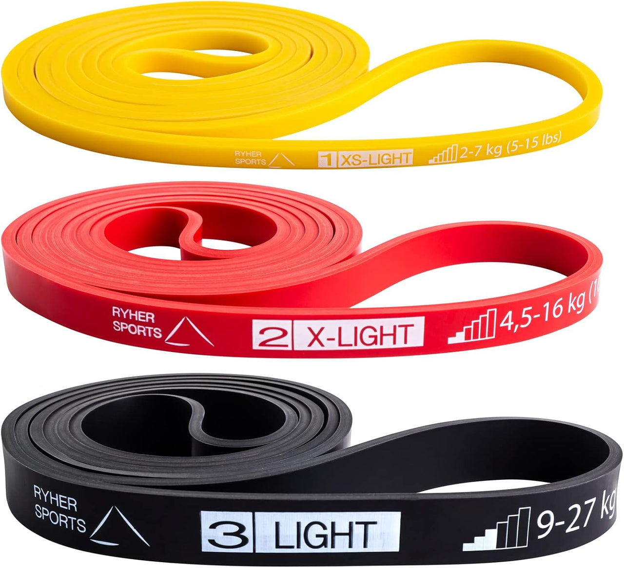Ryher Fitness Resistance Bands for Fitness, Crossfit, Pilates - 3 Pack - liquidation.store