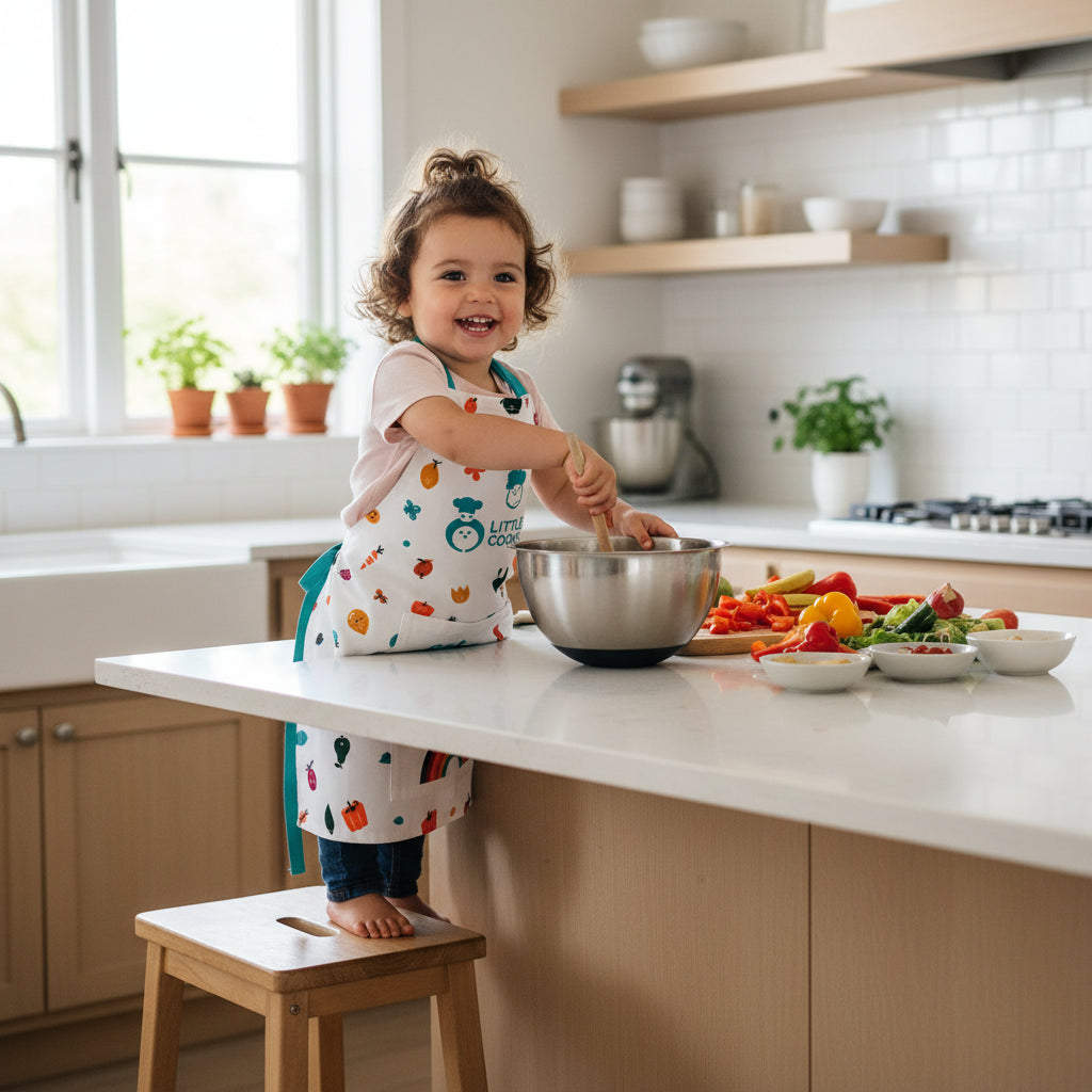 Little Cooks Co Eat A Rainbow Kids Cooking Apron