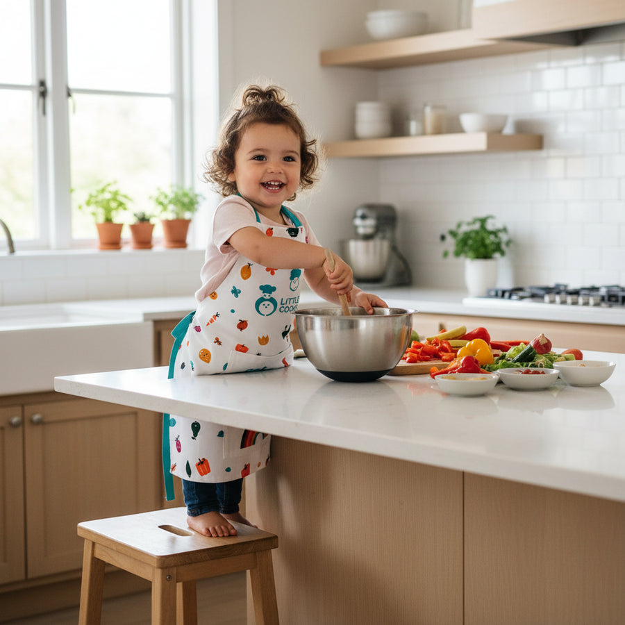 Little Cooks Co Eat A Rainbow Kids Cooking Apron