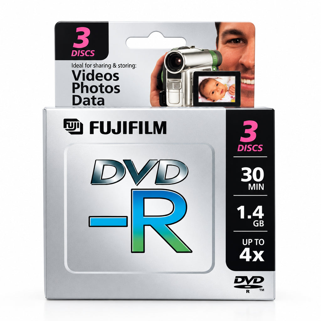 Fujifilm DVD-R 1.4GB Mini Discs – Pack of 3 (Camcorder, 30 Min)