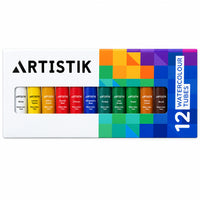 Artistik Watercolour Paint Tubes – Set of 12 x 12ml Assorted Colours