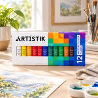 Artistik Watercolour Paint Tubes – Set of 12 x 12ml Assorted Colours