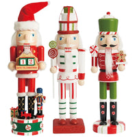 THE TWIDDLERS - 3 Wooden Nutcracker Soldiers, 25cm / 10