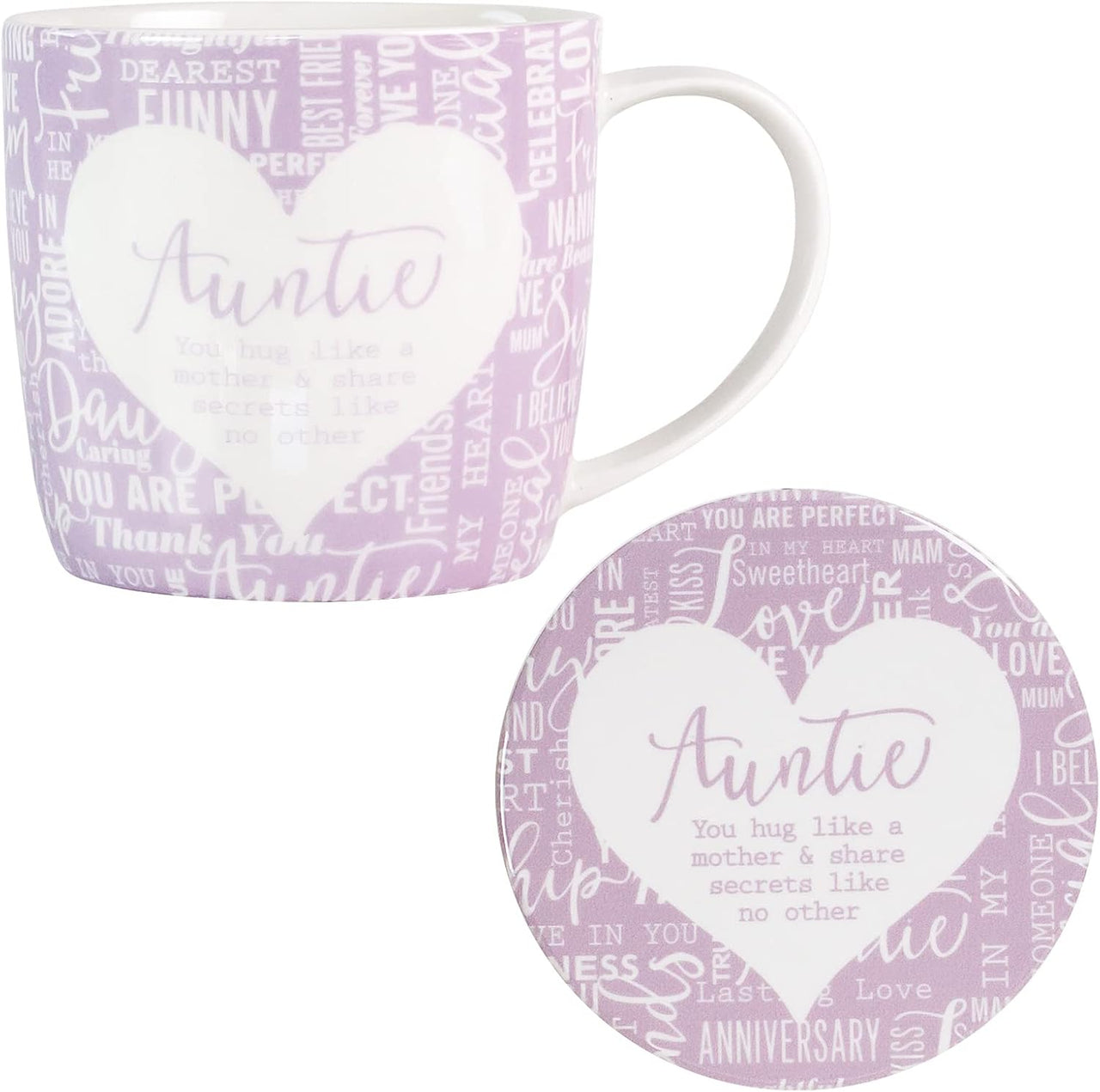 Said with sentiment - Auntie Mug & Coaster Set - liquidation.store