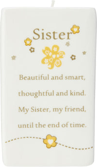 Said With Sentiment Ceramic Square Tealight Holder - Sister - liquidation.store