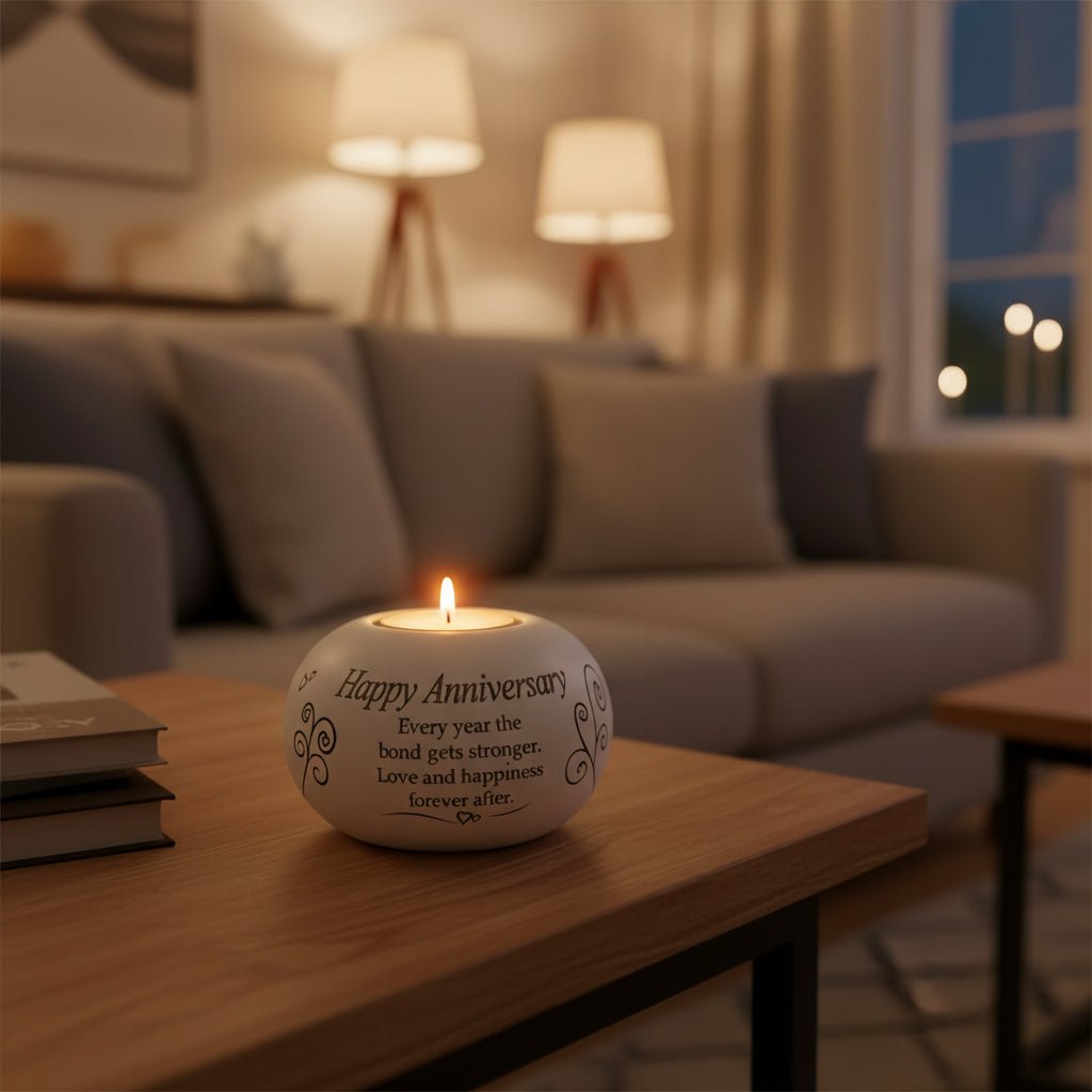Said with Sentiment Happy Anniversary Tealight Holder - liquidation.store