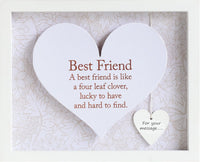 Said with Sentiment Rectangular Heart Frame - Best Friend - liquidation.store