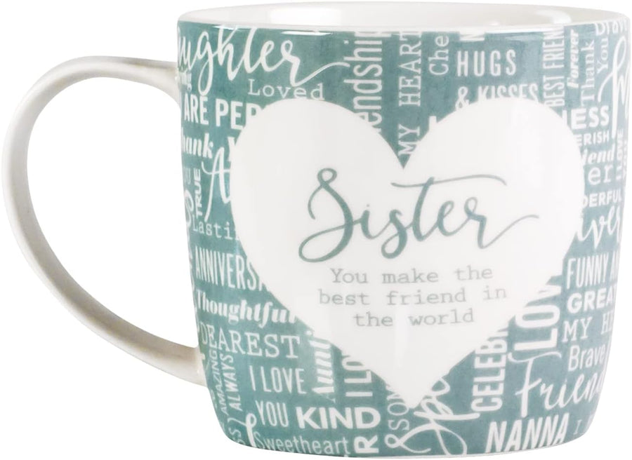 Said with Sentiment Sister Mug & Coaster Gift Set – Blue - liquidation.store