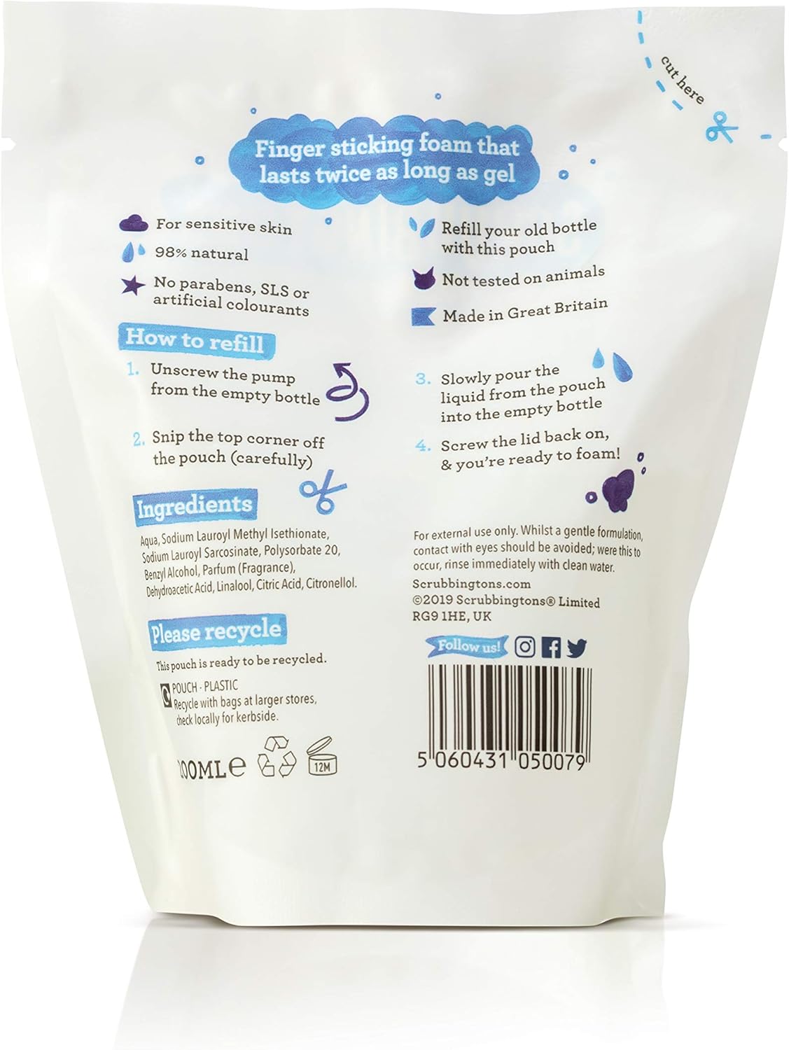 Scrubbingtons Children's Foaming Hand & Face Wash Refill Pouch (6 Pack) - liquidation.store