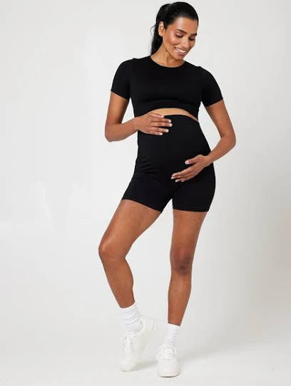 Snuggz Maternity Ribbed Cropped Set - Black (Various Sizes)