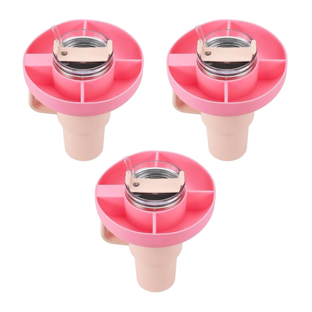 Silicone Snack Bowl for Stanley Cup - Pink - 3 Pack - liquidation.store