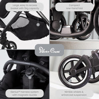 Thumbnail for Silver Cross Dune Pushchair Travel Stroller Newborns - 4yrs - Space - liquidation.store