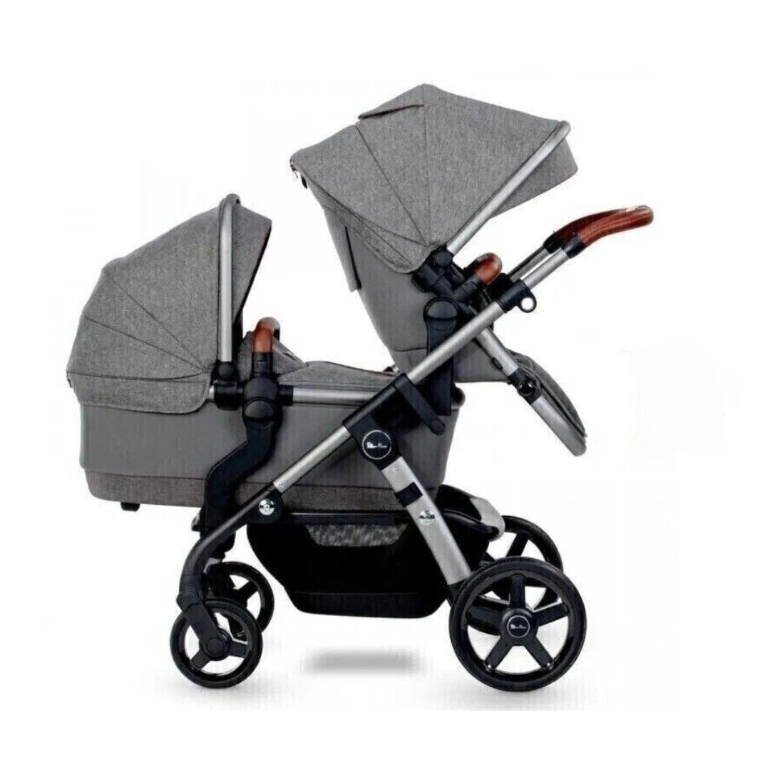 Silver Cross Wave Pram Pushchair with Tandem - Zinc - liquidation.store