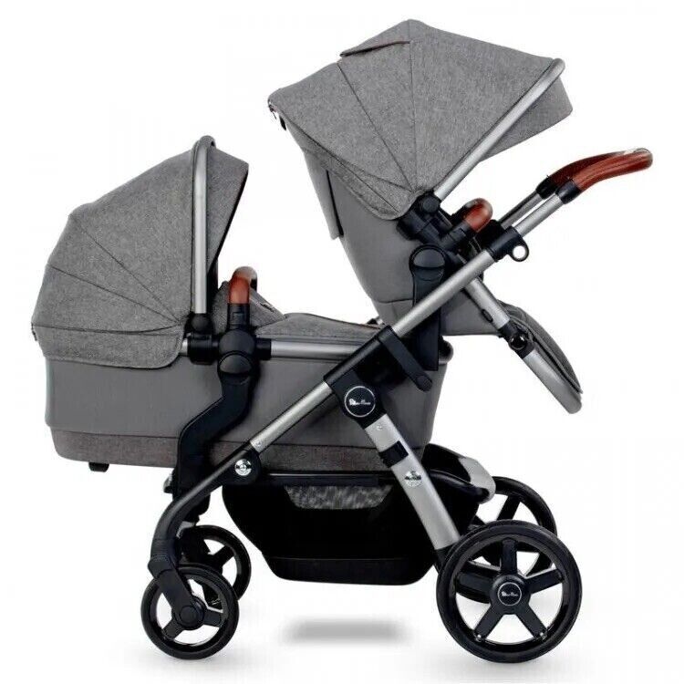 Silver Cross Wave Zinc Tandem Carrycot with Hood and Apron - liquidation.store