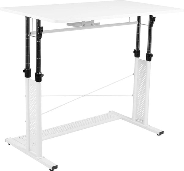 Sit to Stand Adjustable Home Office Desk - White - liquidation.store