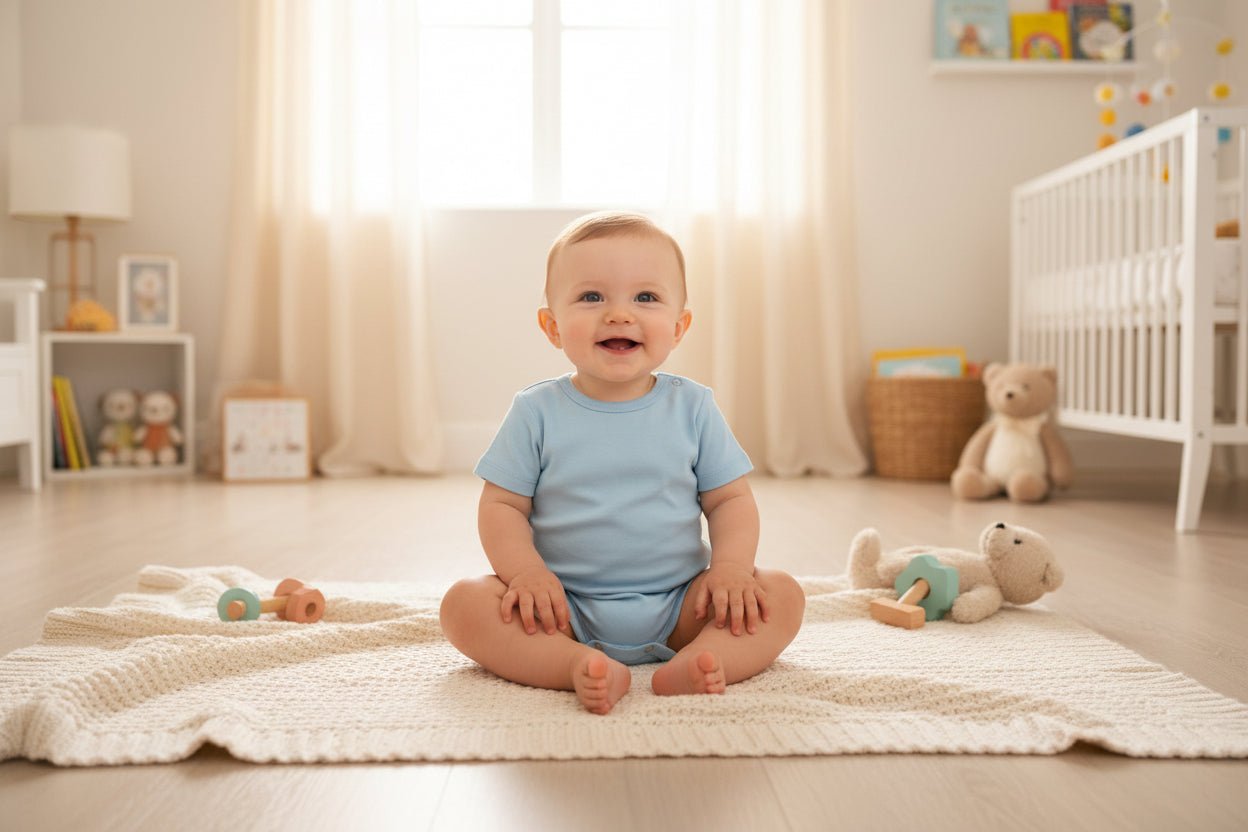 Sky Blue Short Baby Romper (Various Sizes) - liquidation.store