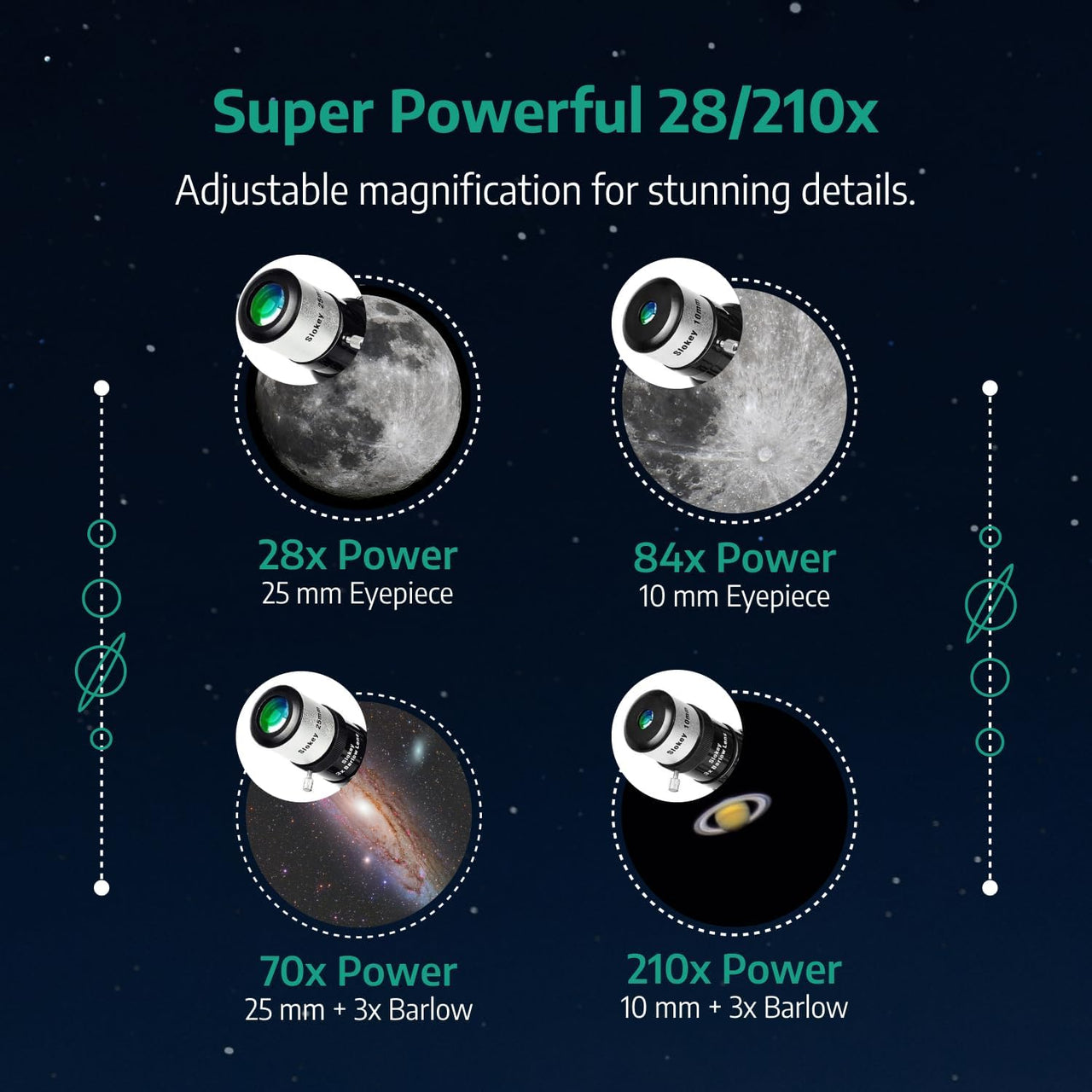 Skyways 70070 Astronomy Telescope Beginners - White - liquidation.store