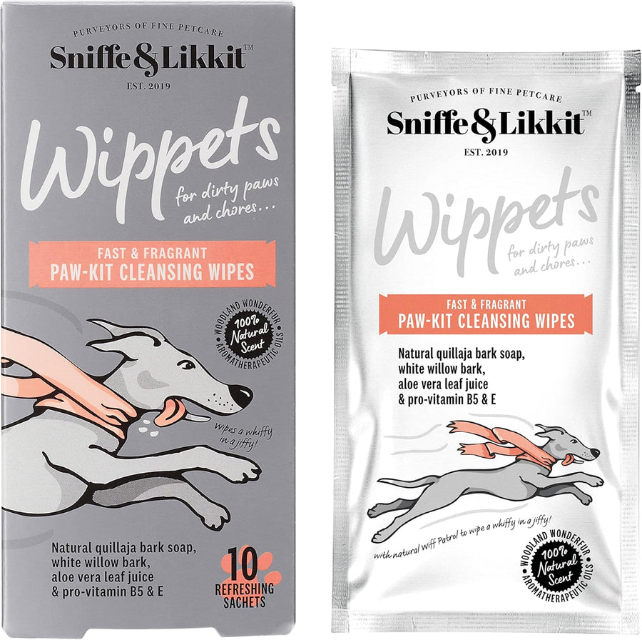 Sniffe and Likkit - Wippets Paw Cleansing Wipes (10 Sachets) - liquidation.store