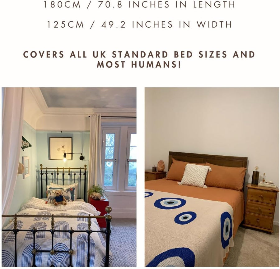 Snuggery Mykonos Eye Middle Eye Line Throw Blanket (180x125cm) - liquidation.store