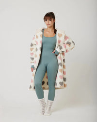 Snuggz Fit Ribbed Long Sleeve Green Seamless Jumpsuit (Various Sizes) - liquidation.store