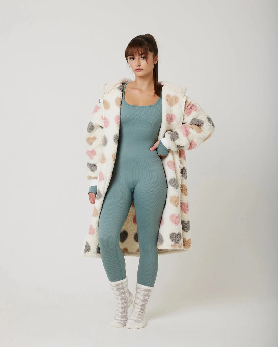 Snuggz Fit Ribbed Long Sleeve Green Seamless Jumpsuit (Various Sizes) - liquidation.store