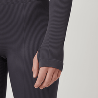 Snuggz Fit Ribbed Long Sleeve Grey Seamless Jumpsuit (Various Sizes) - liquidation.store