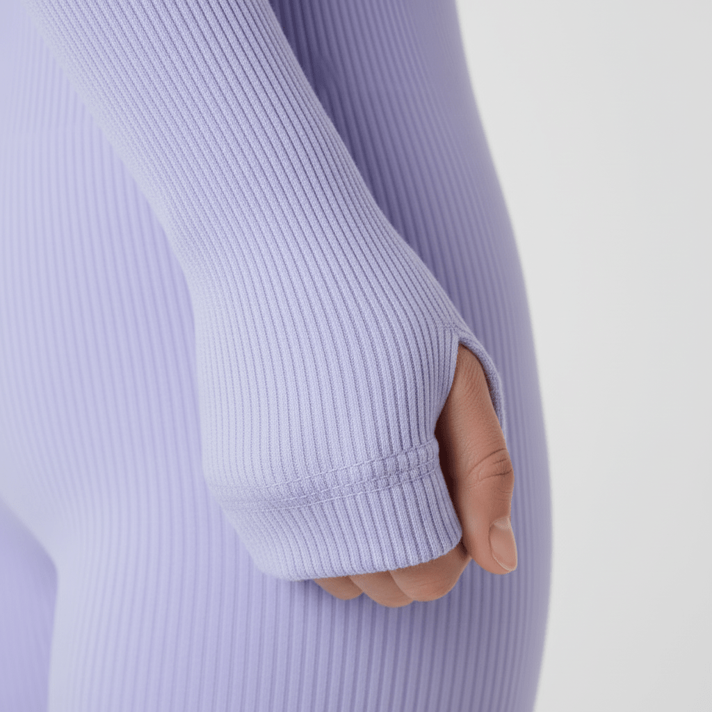 Snuggz Fit Ribbed Long Sleeve Purple Seamless Jumpsuit (Various Sizes) - liquidation.store