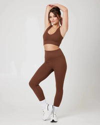 Snuggz Fit Super Stretch V Neck Bar and Legging Brown Set (Various Sizes) - liquidation.store