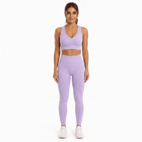 Snuggz Fit Super Stretch V Neck Bar and Legging Lilac Set (11060) - liquidation.store