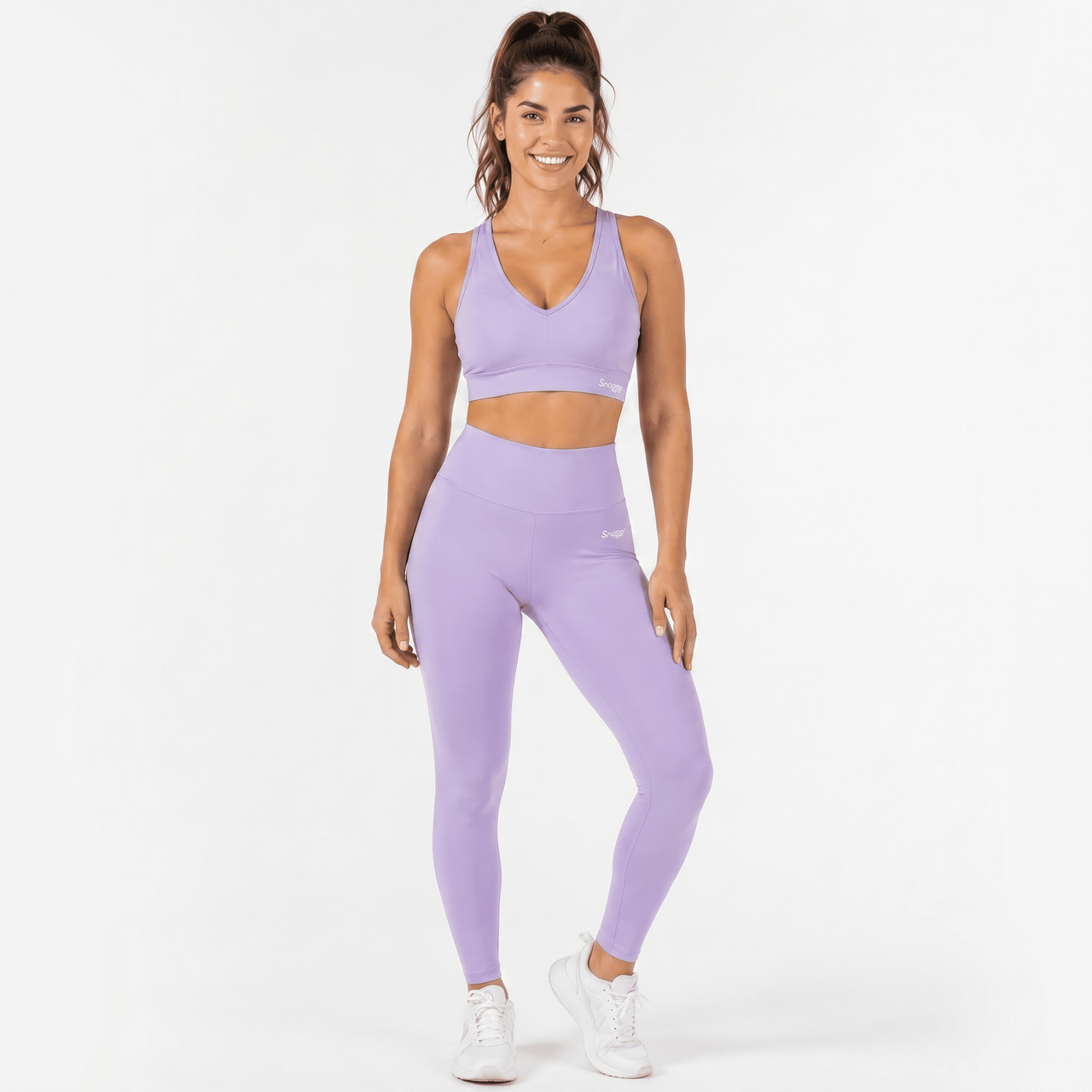 Snuggz Fit Super Stretch V Neck Bar and Legging Lilac Set (Various Sizes) - liquidation.store